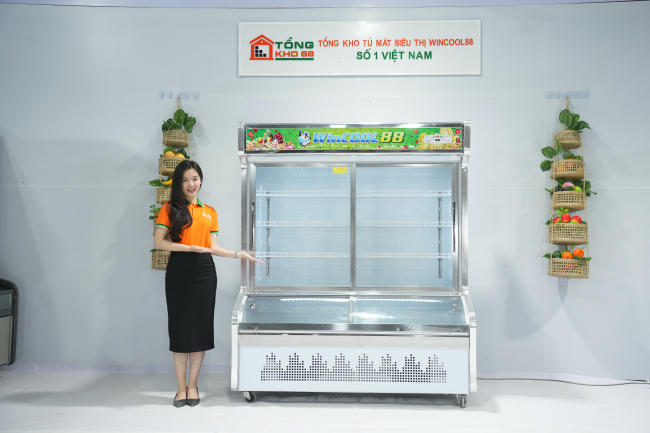 Tủ mát 2 cánh trưng bày thực phẩm 1050L 2 chế độ